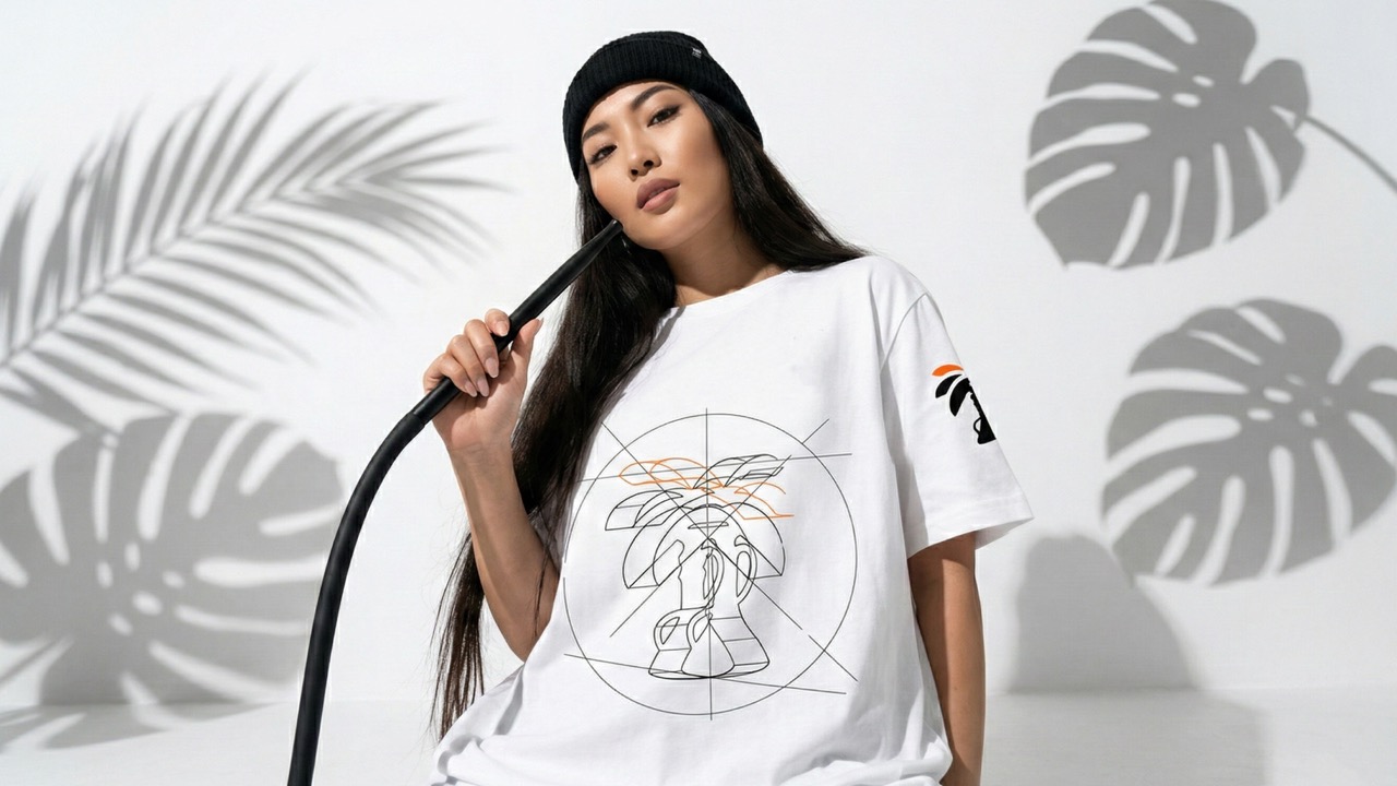 Девушка в футболке Hookah Picnic