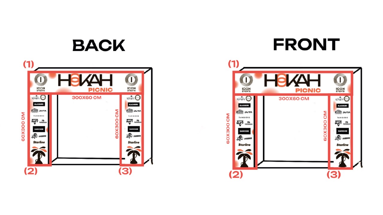 Брендированная арка мероприятия Hookah Picnic
